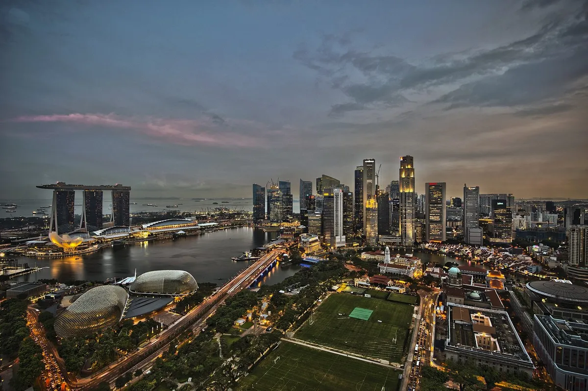 city skyscrapers dusk