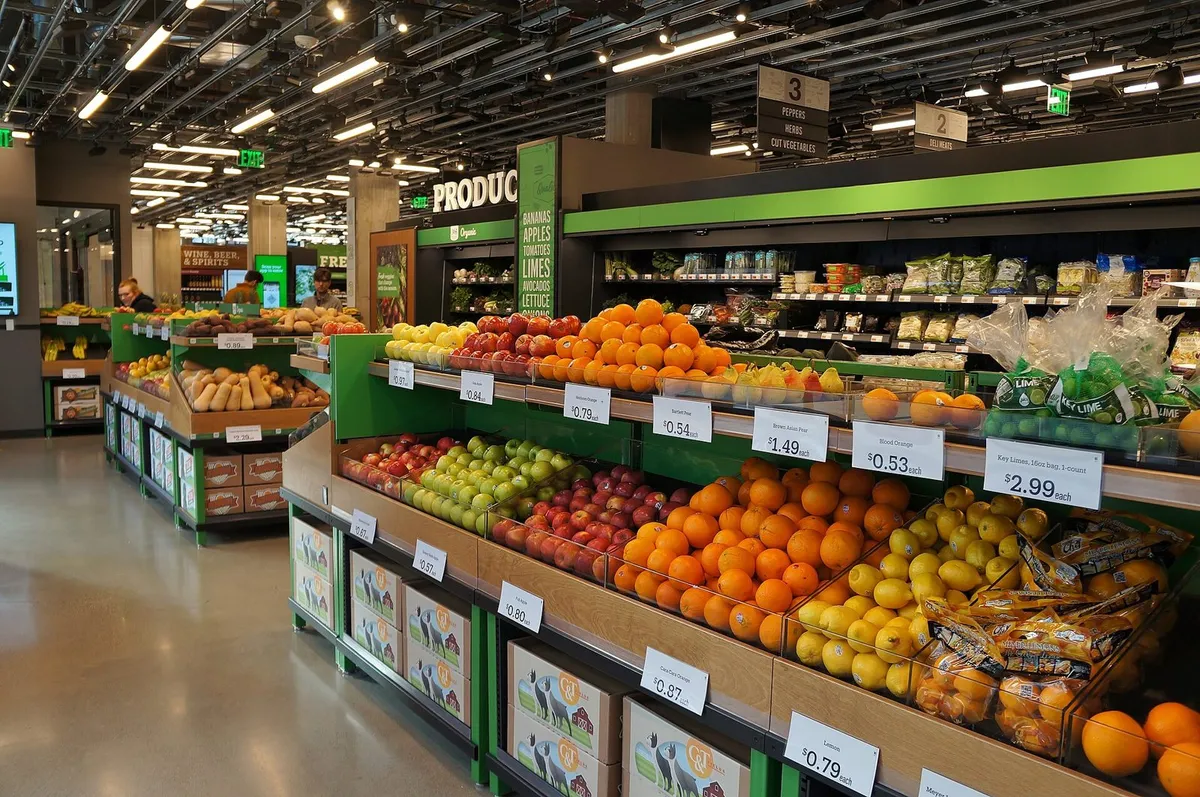 grocery store produce shelves