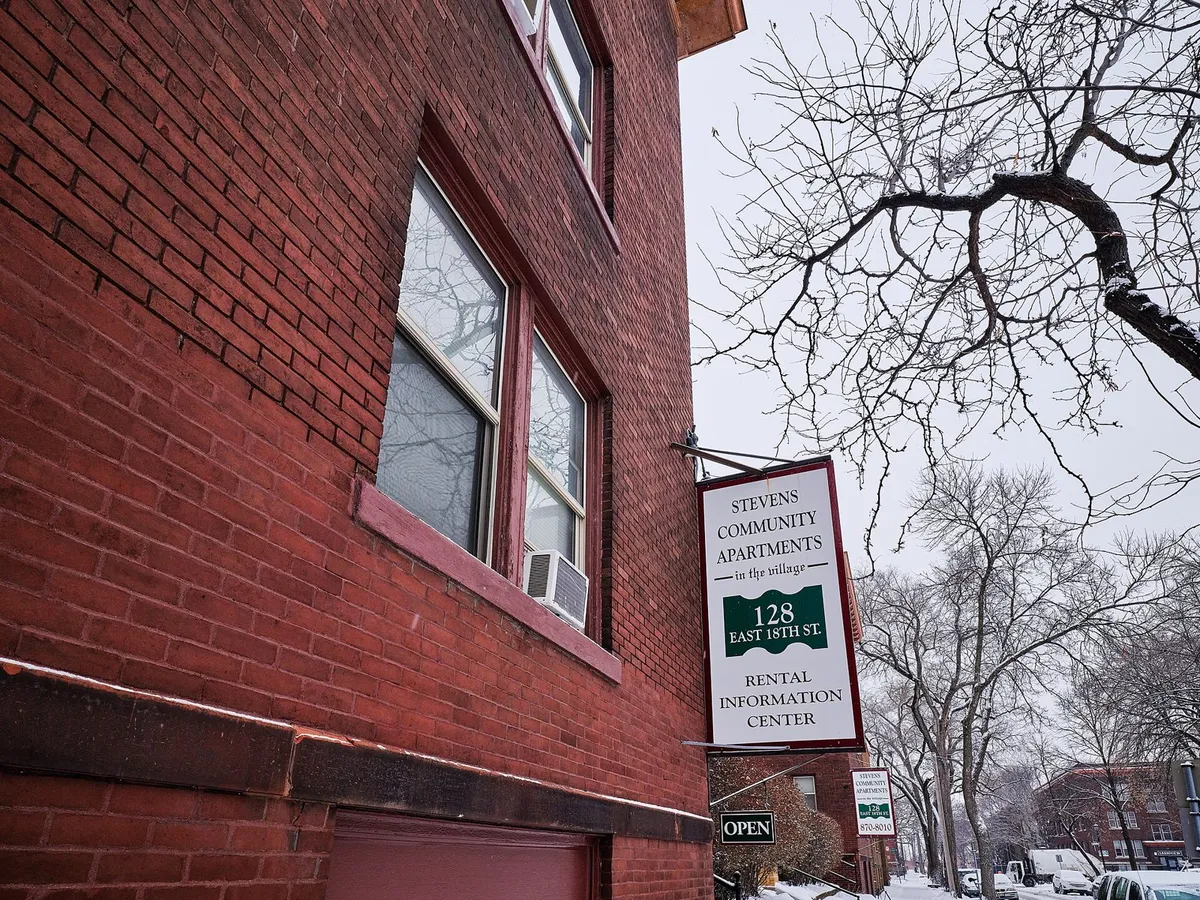 apartment building rental sign